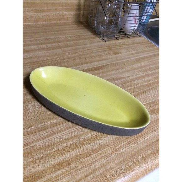 Hyalyn Mid Century Candy Trinket Dish Bright Yellow Green Mod Boho Industrial - Picture 3 of 7